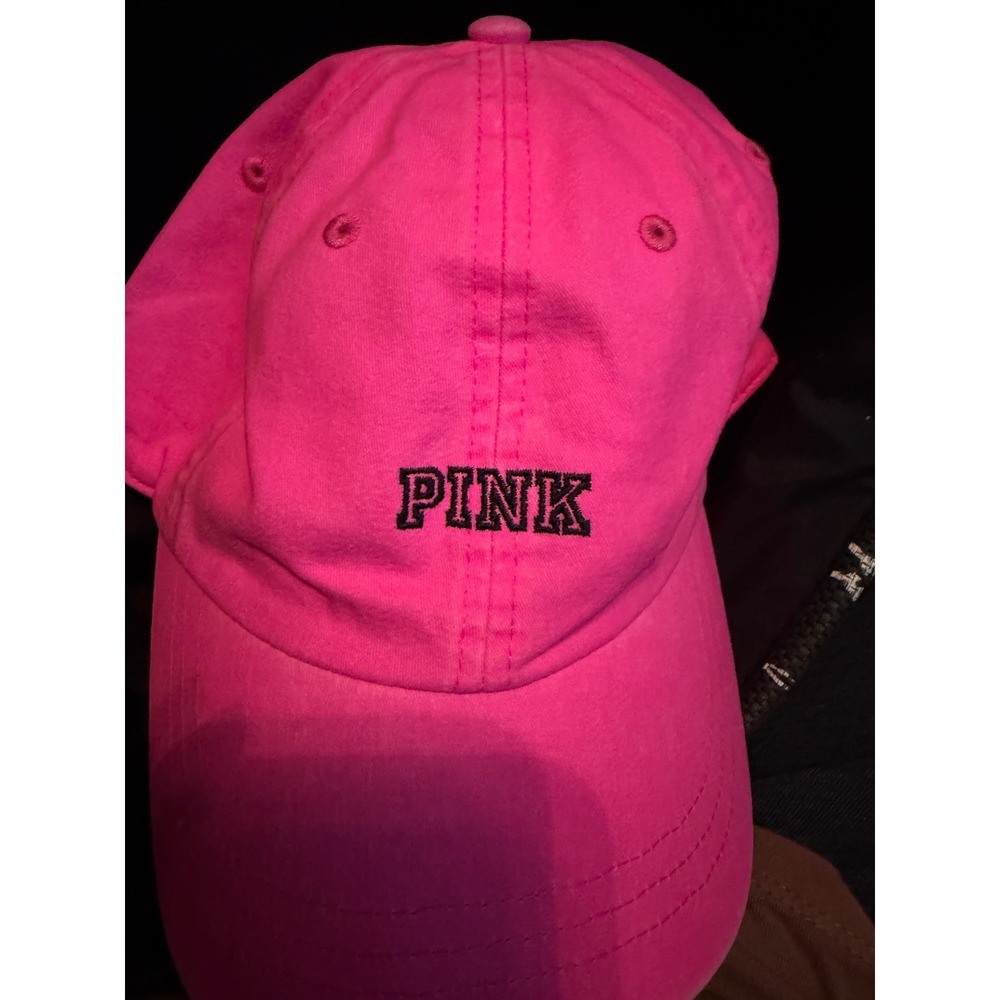 Pink Victorias Secret Hot Pink‎ Embroidered Baseball Cap Hat One Size
